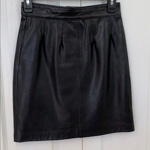 Black leather mini skirt size 4